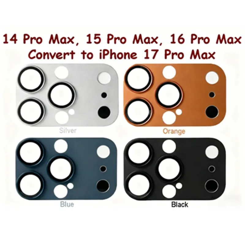 Converter Change 17Pro Max Fake Camera Lens Protector for IPhone 14/15/16 Pro Max Metal Glass Protection Cover