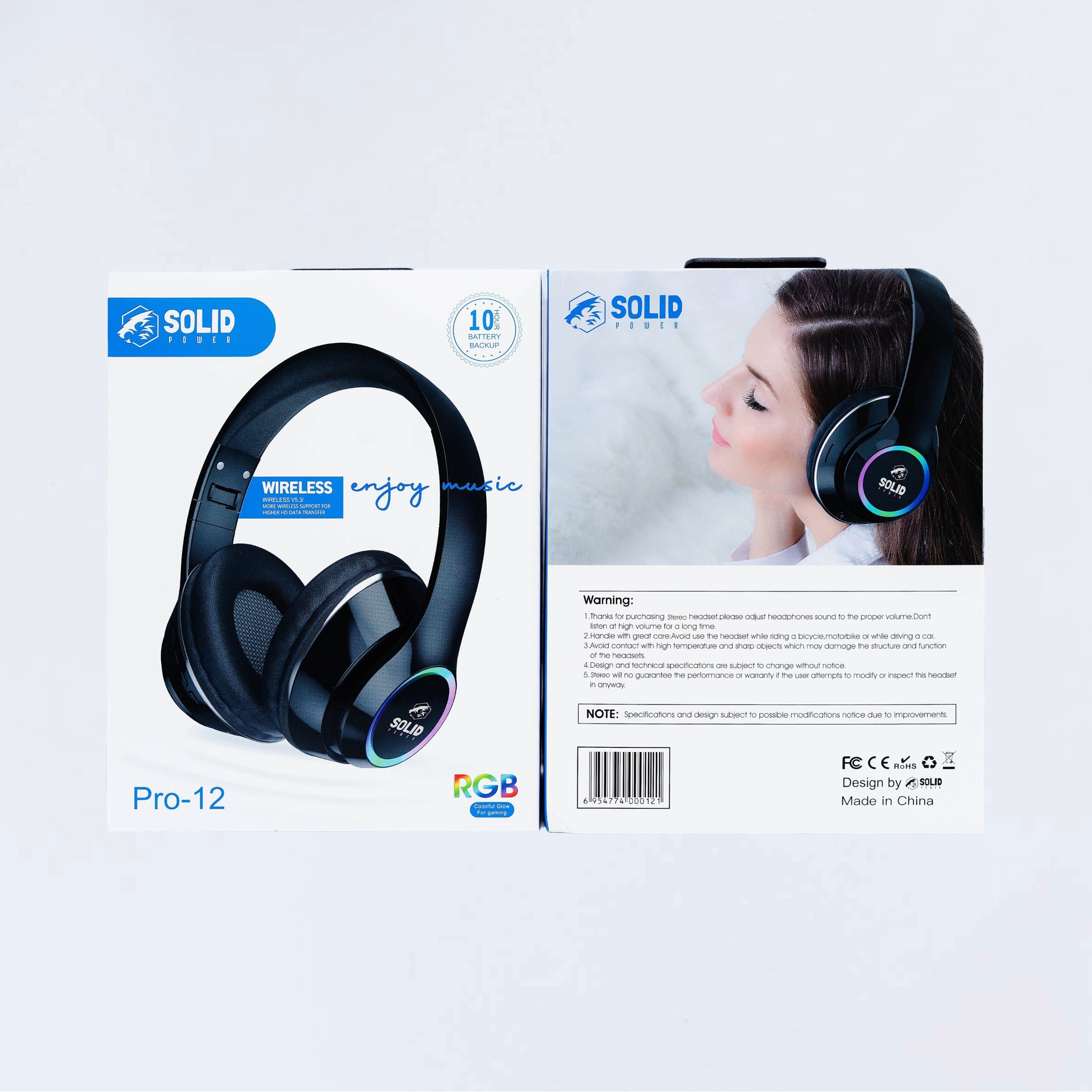SOLID POWER RGB Wireless Headphone (PRO-12)