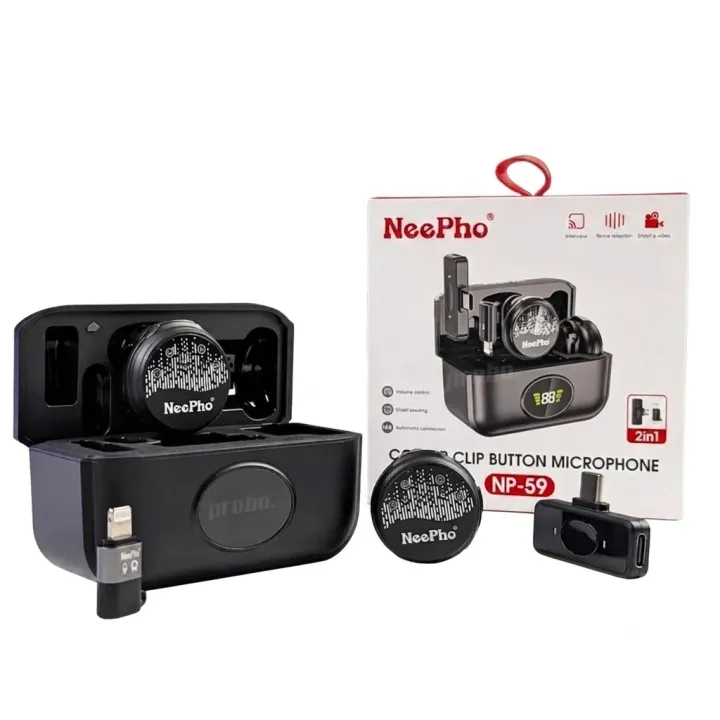 Neepho NP59 Wireless Microphone Noise Reduction Collar Clip Mic - Image 3